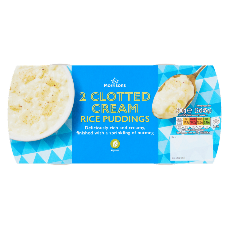 Morrisons Clotted Cream Rice Puddings, 2 x 145g