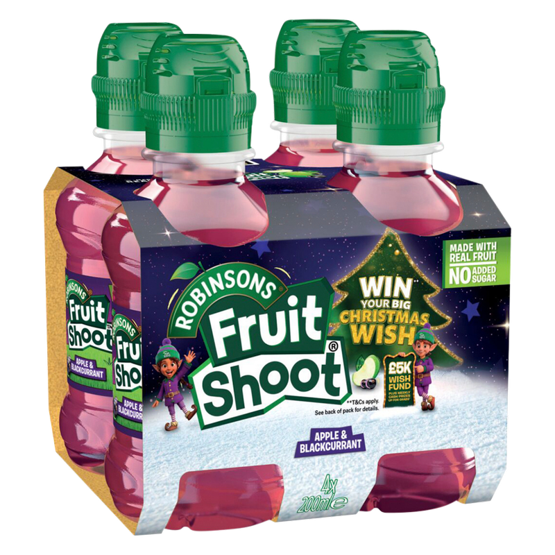 Robinsons Fruit Shoot Apple & Blackcurrant Juice Drink, 4 x 200ml