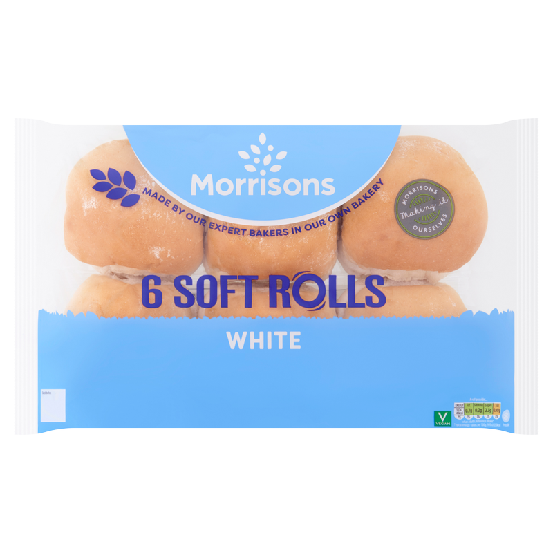 Morrisons Soft White Rolls, 6pcs