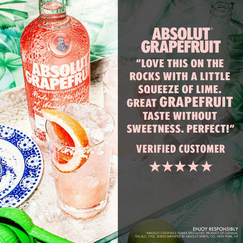 Absolut Grapefruit Vodka 1L (80 Proof)