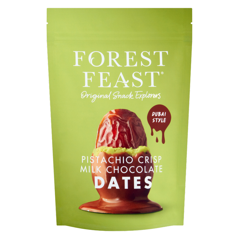 Forest Feast Dubai Style Pistachio Crisp Milk Chocolate Dates, 120g