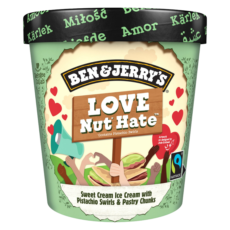 Ben & Jerry's Love Nut Hate Pistachio Ice Cream, 465ml