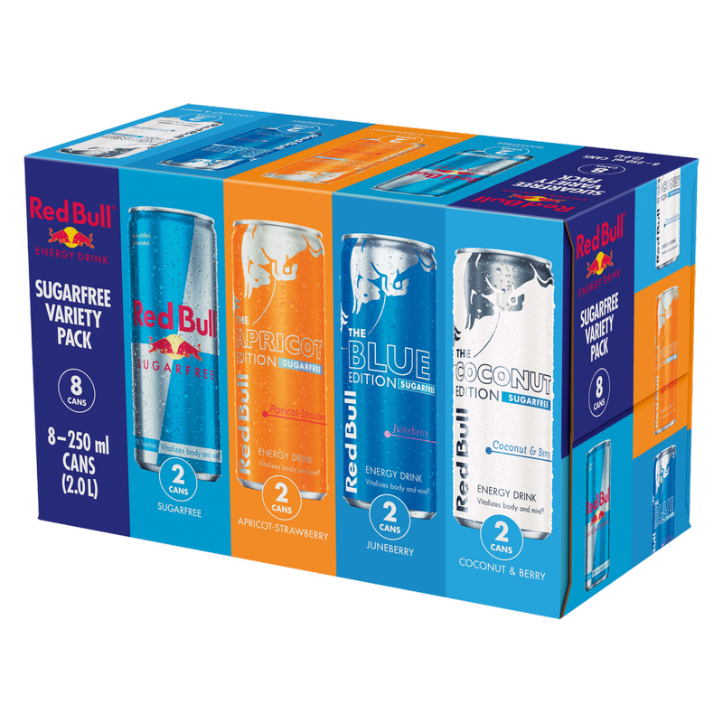 Red Bull Sugar Free Variety Pack, 8 x 250ml