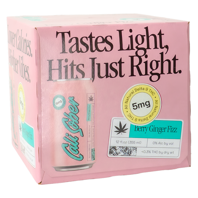 Cali Sober 5mg THC Berry Ginger Fizz 4pk 12oz Can