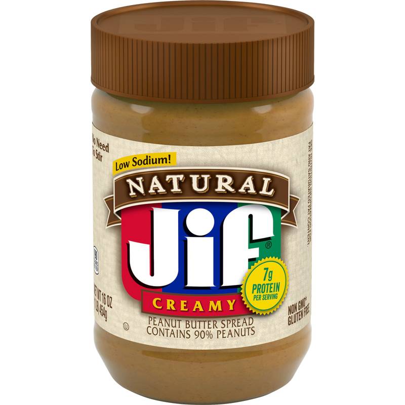 JIF Natural Peanut Butter Creamy Spread, 16oz. 