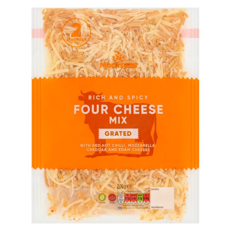Morrisons Spicy Four Cheese Mix, 200g