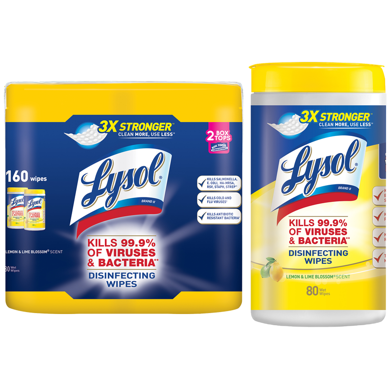Lysol Lemon & Lime Blossom Scent Disinfecting Wipes 80ct 2pk