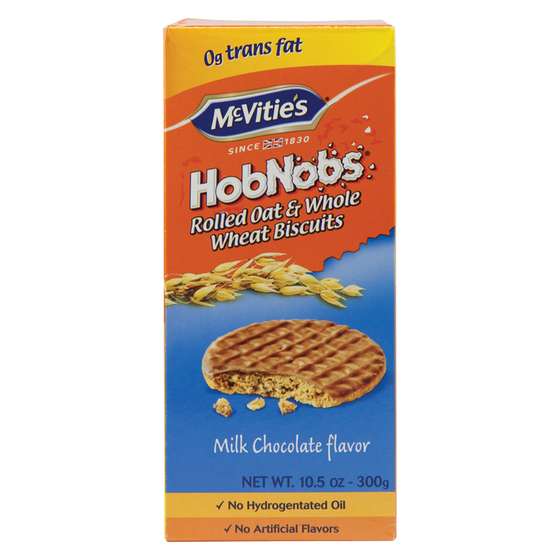 McVities's HobNobs Milk Chocolate Covered Digestive Rolled Oats & Wheat Biscuits 10.5oz