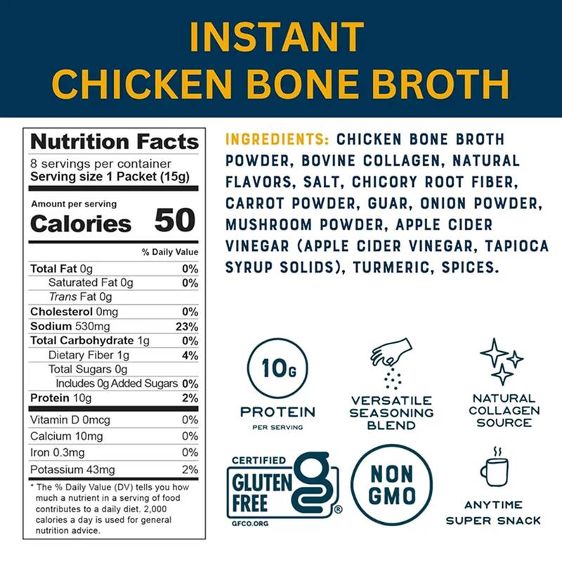 Bare Bones Broth Instant Powdered Chicken Broth 4ct 