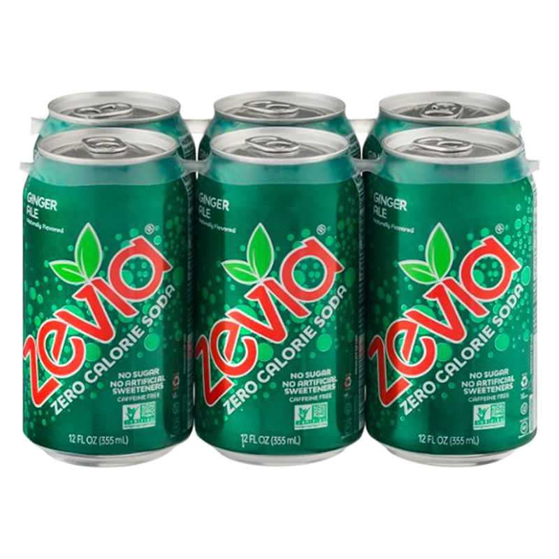 Zevia Zero Calorie Soda Ginger Ale 6pk 12oz Can