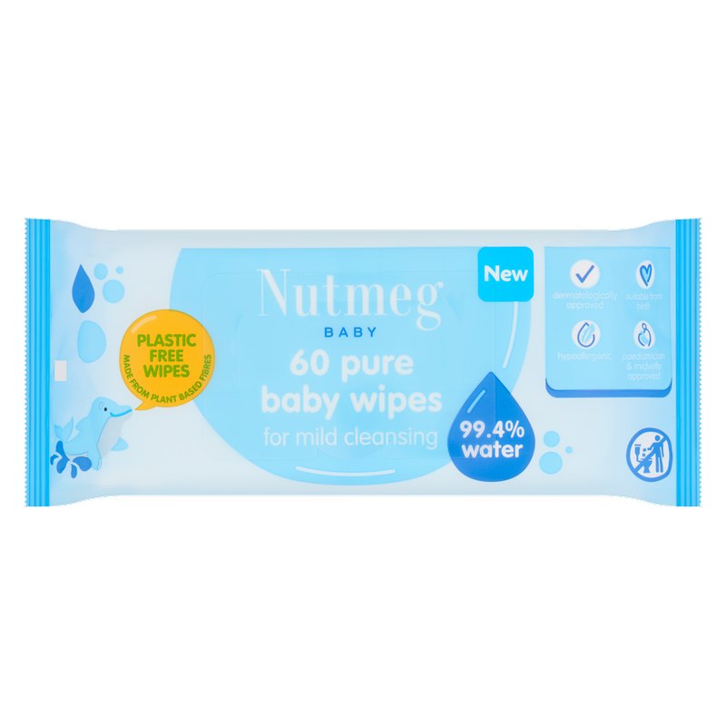 Nutmeg Extra Sensitive Baby Wipes, 60pcs