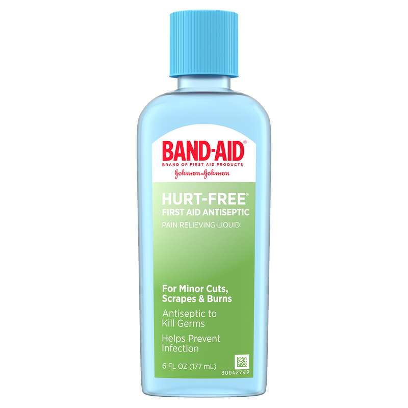 Band-Aid Hurt Free First Aid Antiseptic Pain Relieving Liquid 6oz