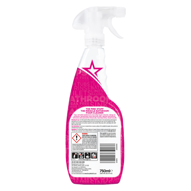 The Pink Stuff Limpiador en espuma milagroso para baño 25.4 oz