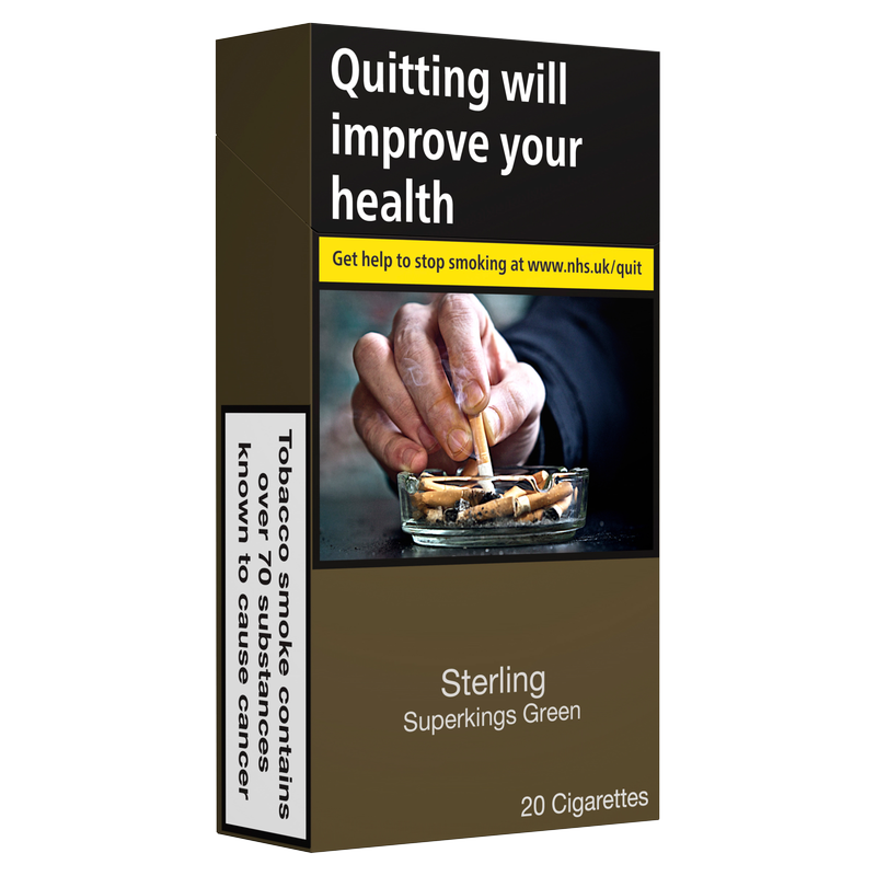 Sterling Superkings Green Cigarettes, 20pcs