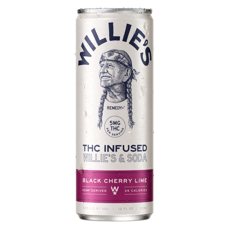 Willie's Remedy 5mg THC Black Cherry Lime Seltzer 4pk 12oz Can