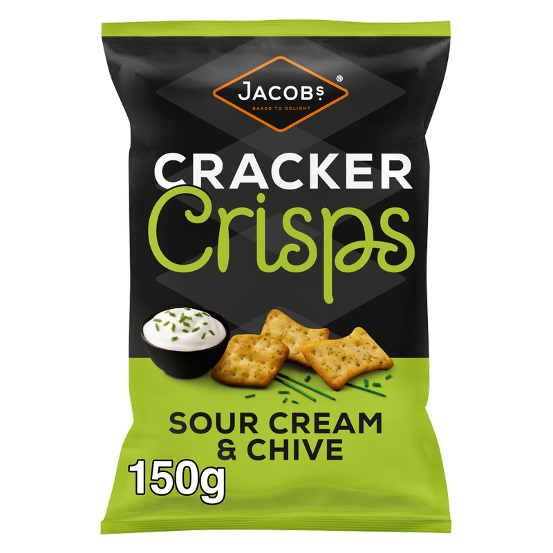 Jacobs Sour Cream & Chive Cracker Crisps, 150g