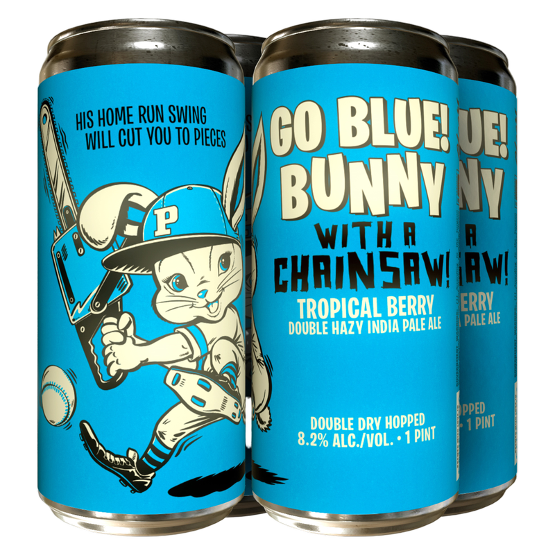 Paperback Brewing Go Blue! Bunny With A Chainsaw IPA 4pk 16oz Can 8.2% ABV