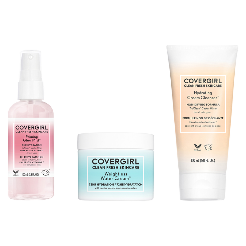 Covergirl Skincare - Hydrating Cream Cleanser, Weightless Water Cream & Priming Glow Mist