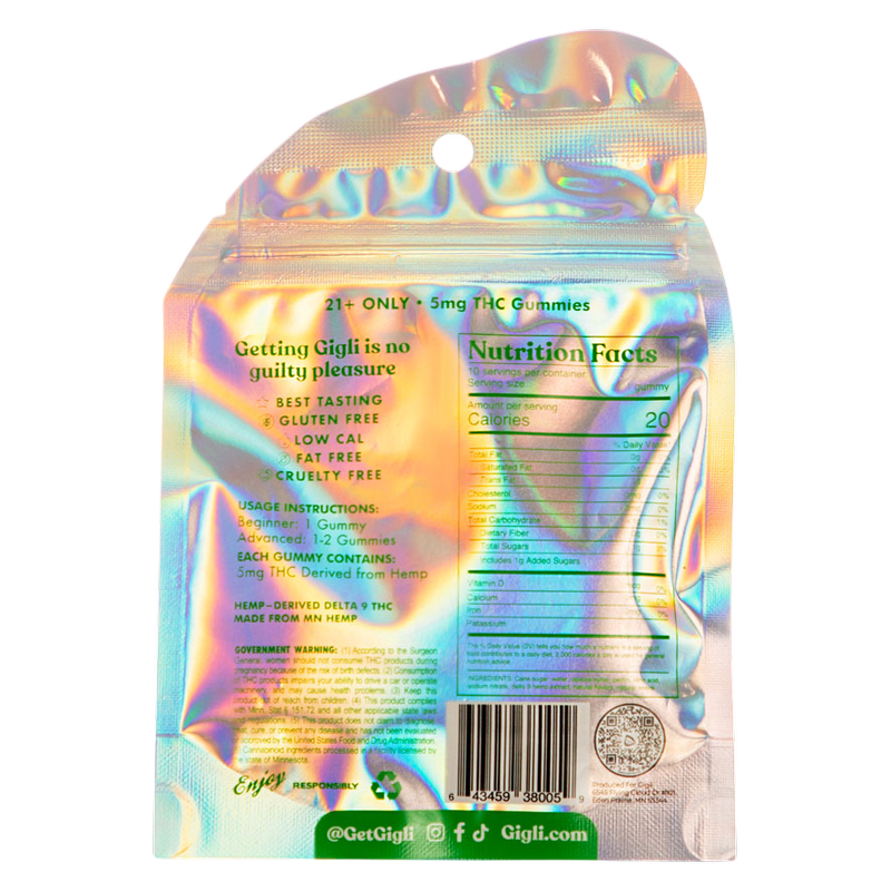 Gigli Mixed Fruit THC-Infused Gummies 5 mg THC, 10ct.