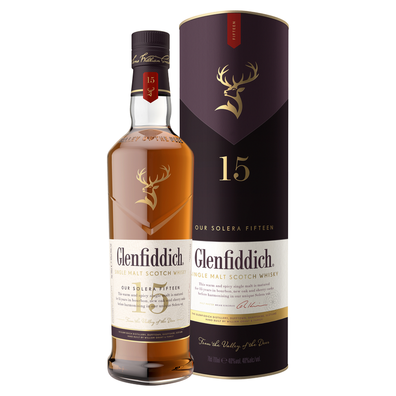 Glenfiddich 15 YO Single Malt Scotch Whisky, 70cl