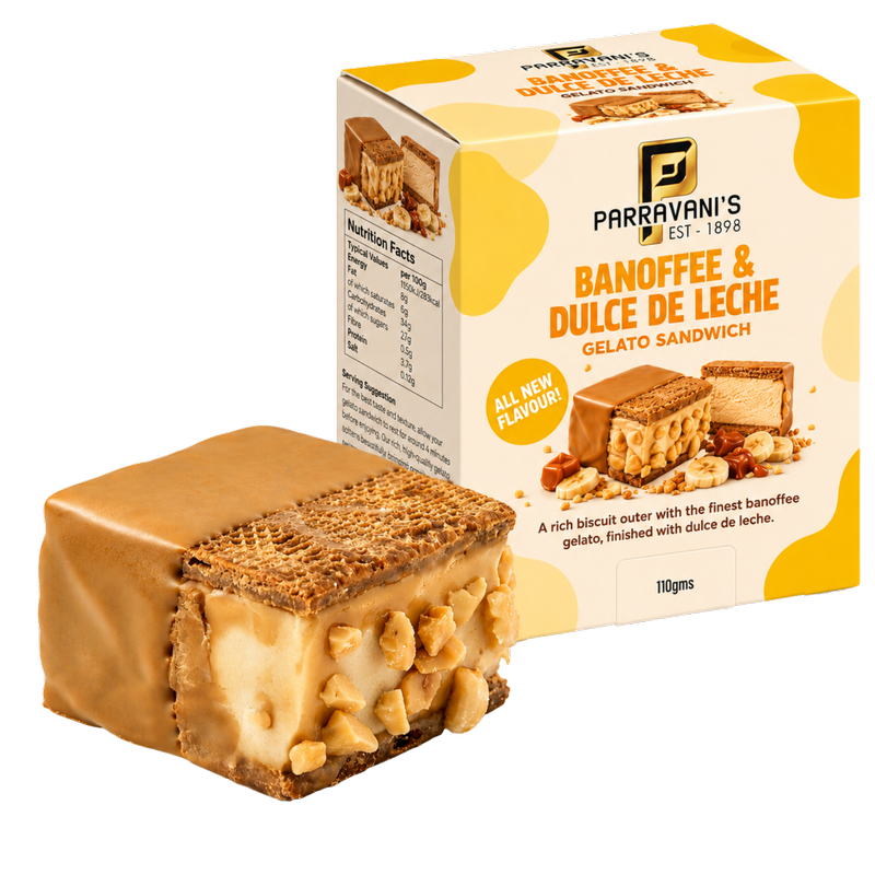 Parravani's Banoffee & Dulce De Leche Gelato Sandwich, 110g