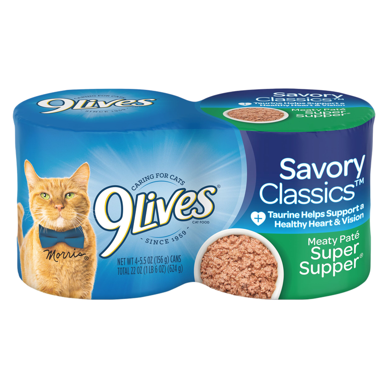 9Lives Meaty Paté Super Supper Wet Cat Food, 5.5 Ounce (Pack of 4)