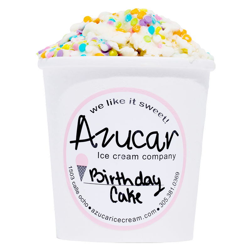 Azucar Birthday Cake Ice Cream with Confetti Sprinkles 16oz