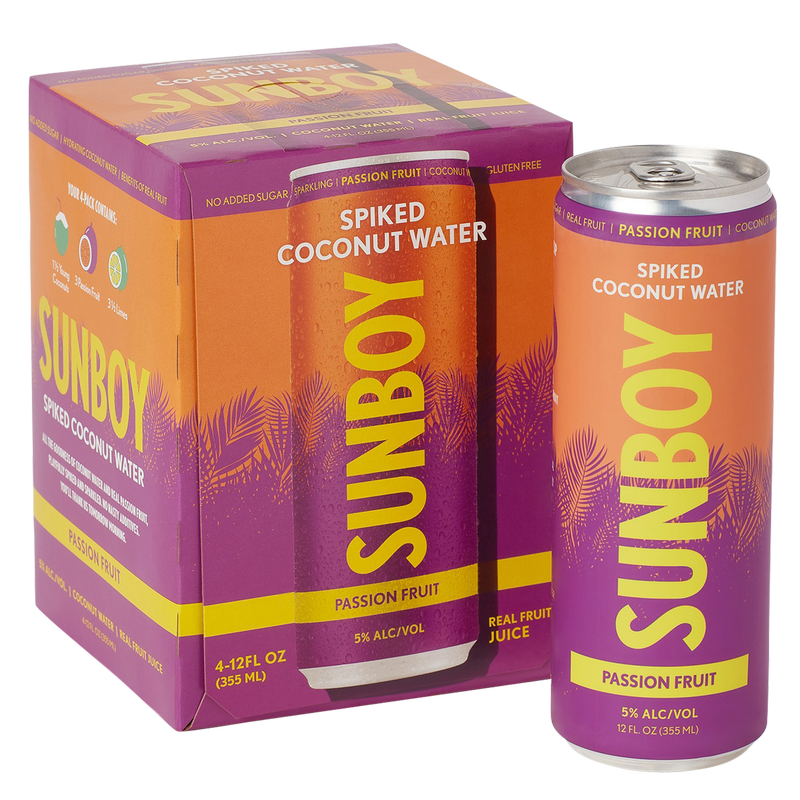 SUNBOY Spiked Coconut Water - Passion Fruit 4PK 5% ABV 12oz can