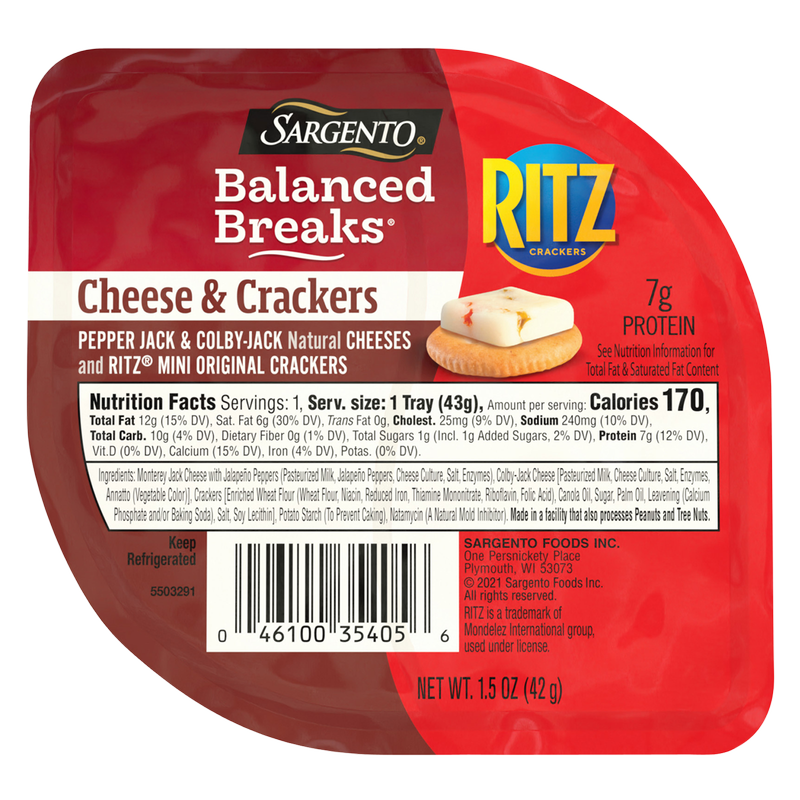 Sargento Balanced Breaks Pepper Jack & Colby Jack with Mini Ritz Crackers - 1.5oz