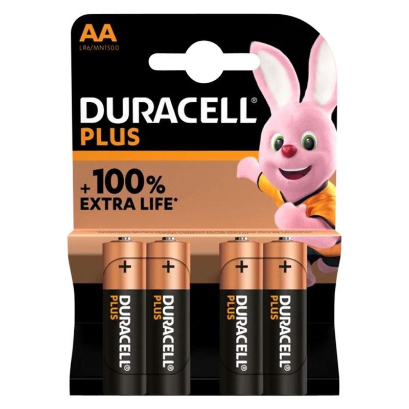 Duracell Plus AA Batteries, 4pcs