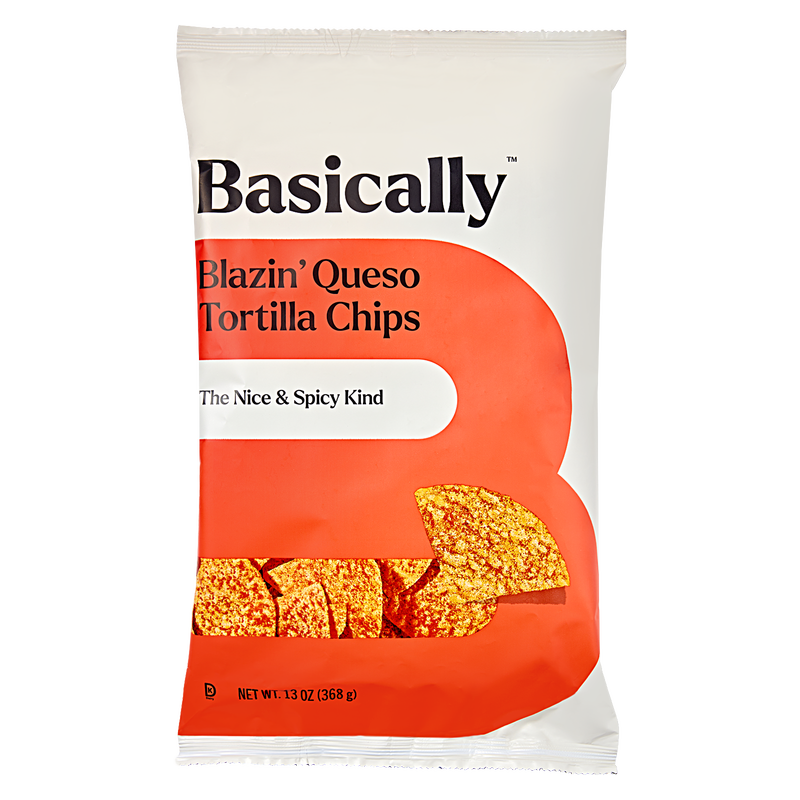 Basically Party Size Blazin' Queso Tortilla Chips 13oz