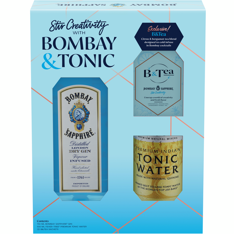 Bombay Sapphire Gin & Tonic Gift Box 750 mL (94 Proof)