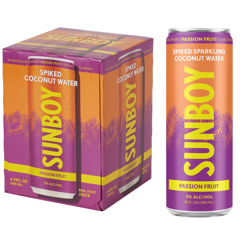 SUNBOY Spiked Coconut Water - Passion Fruit 4PK 5% ABV 12oz can