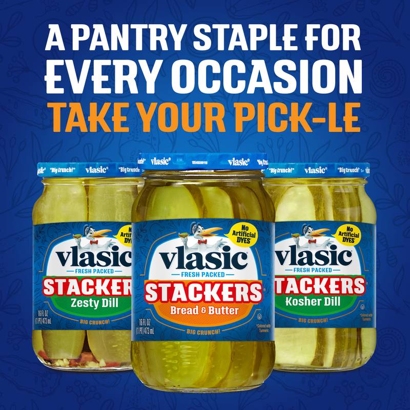 Vlasic Stackers Bread & Butter Pickles, 16oz.