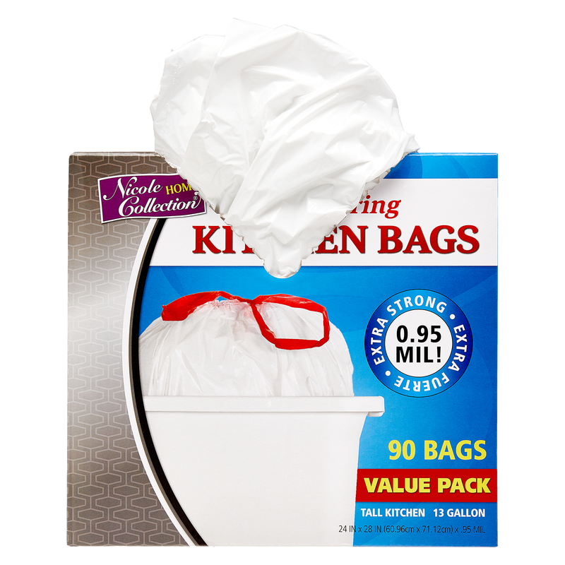 Nicole Home Collection Tall Kitchen Trash Bags 90ct