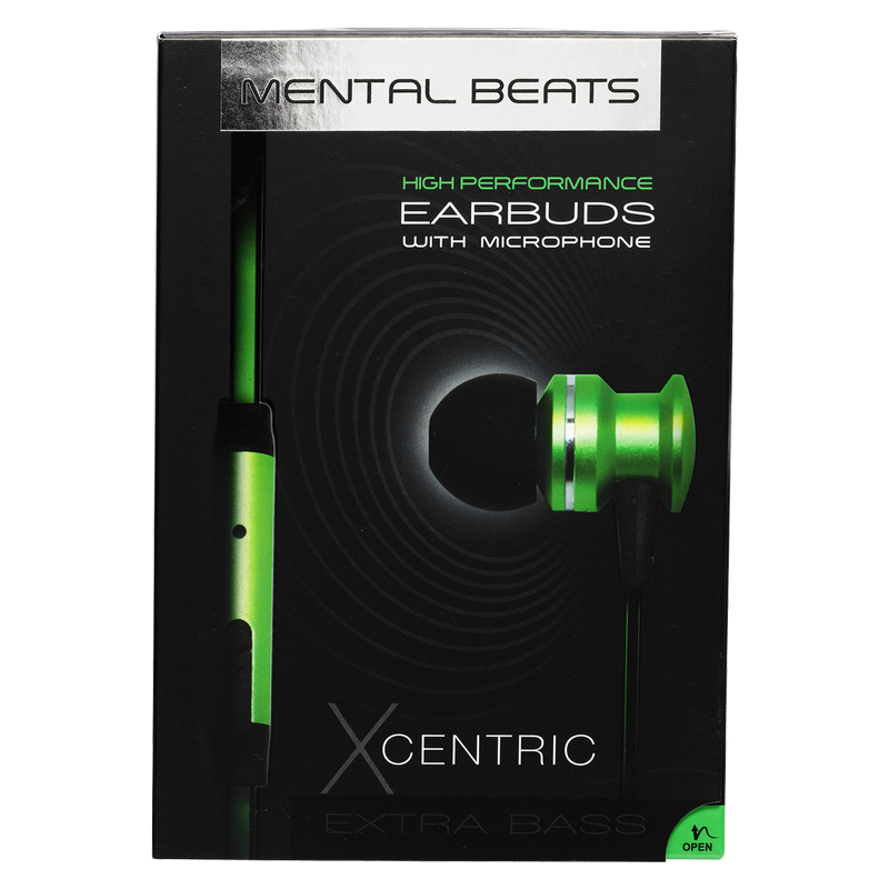 Mental Beats High Performance Green Earbuds