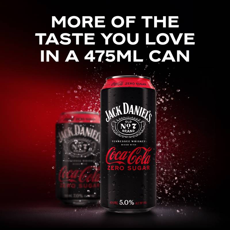 Jack Daniel's & Coca-Cola Zero 475ml Can 5% ABV