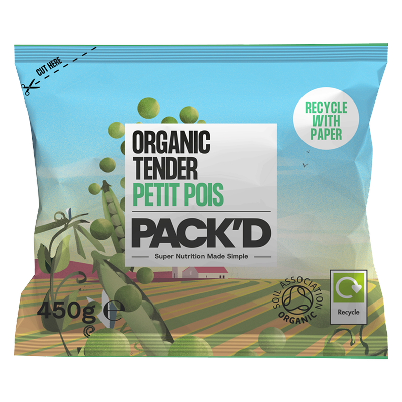PACK'D Organic Tender Petit Pois, 450g