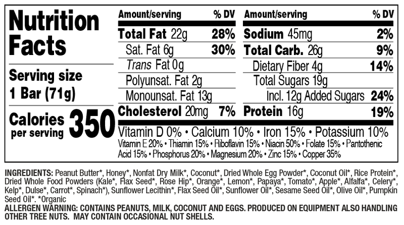 Perfect Bar Coconut Peanut Butter Organic Protein Bar 2.5oz