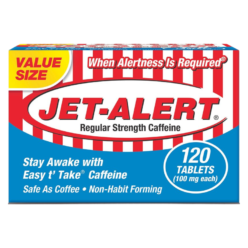 Jet-alert Regular Strength Caffeine Tablets 120 ct