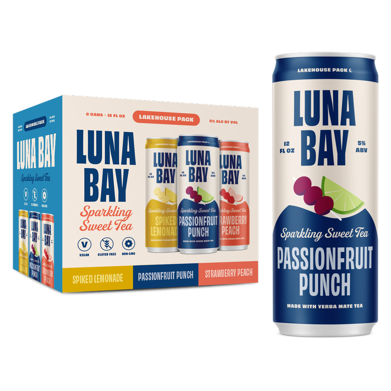 Luna Bay Lakehouse Sparkling Sweet Tea Variety Pack 12oz 6pk 5% ABV