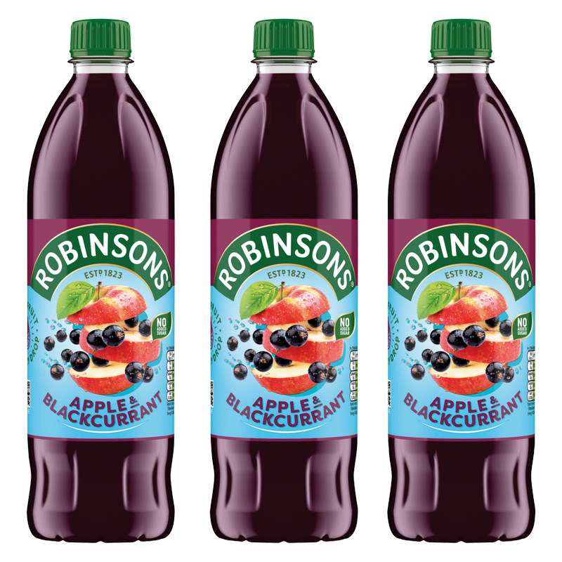 Robinsons Apple & Blackcurrant Squash, 3 x 1L