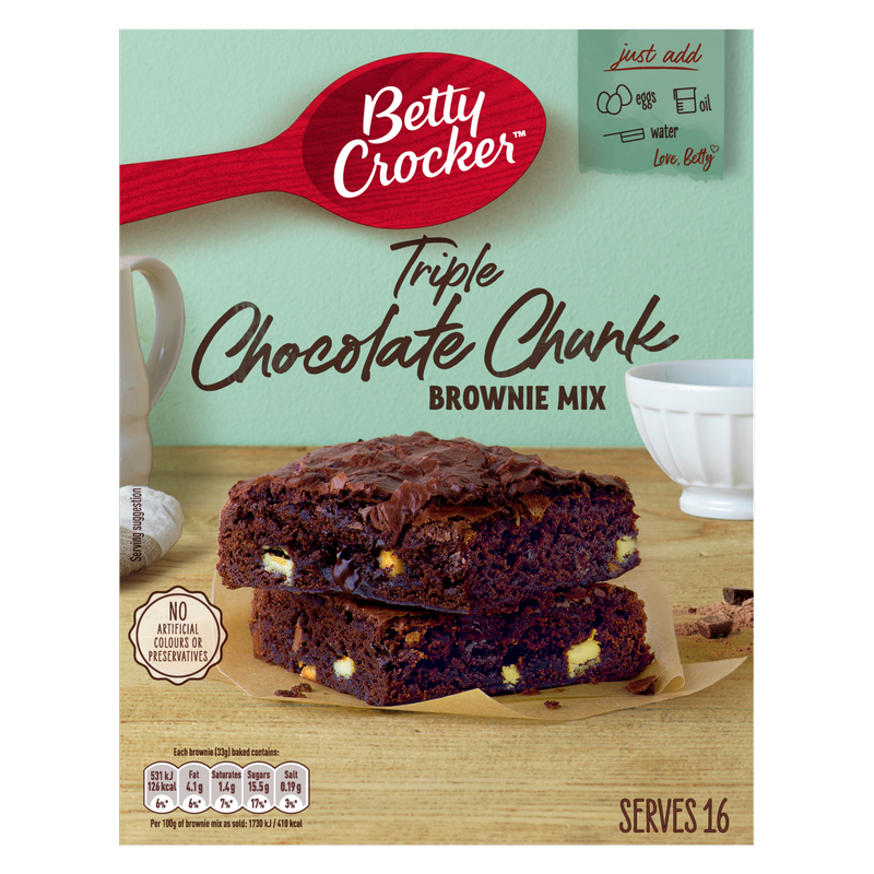 Betty Crocker Triple Chocolate Chunk Brownie Mix, 415g