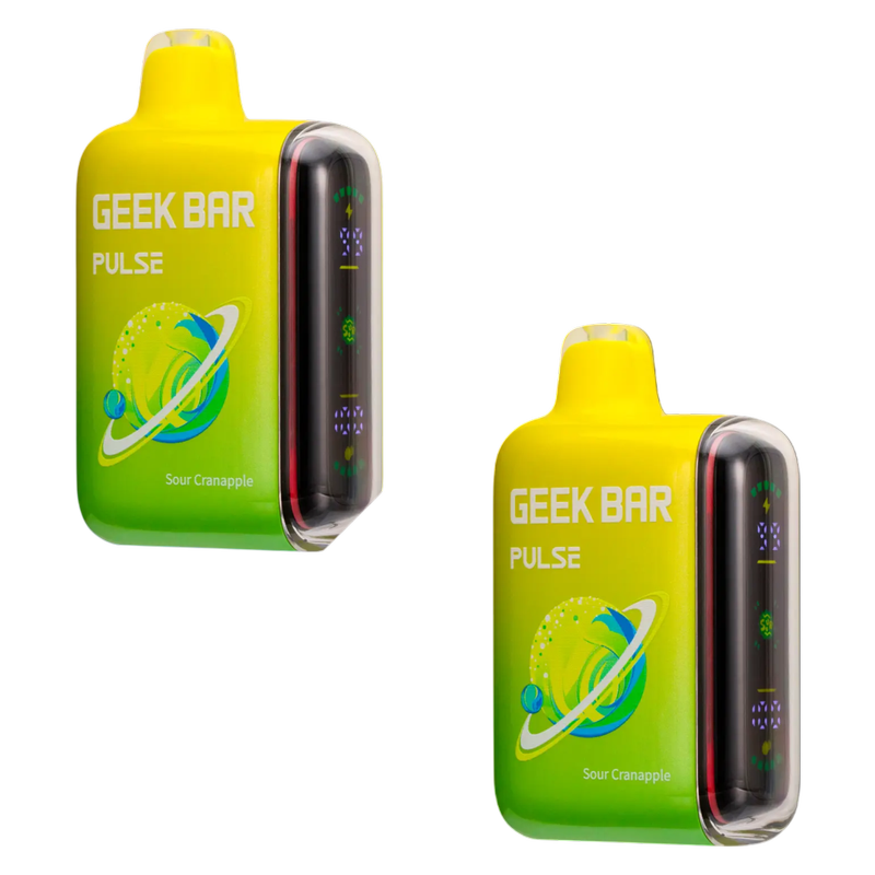 2 Geek Bar Pulse Sour CranApple Disposable Vape 15,000 Puffs