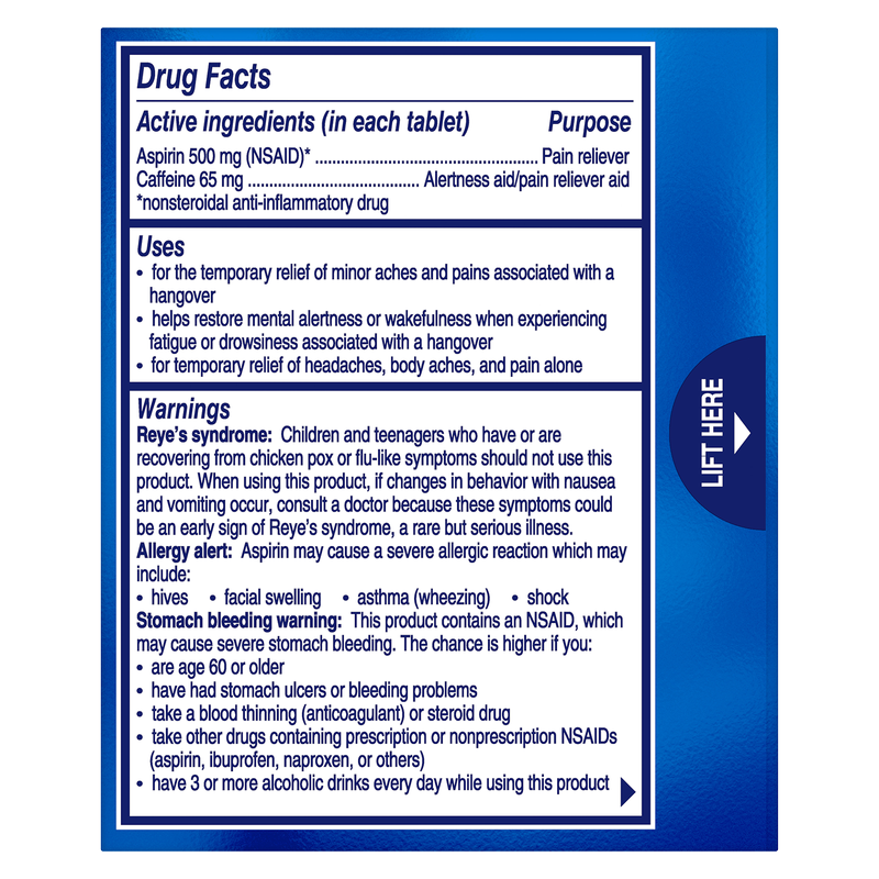 Alka-Seltzer Hangover Relief Effervescent Tablets Formulated for Fast Relief of Headaches, Body Aches and Mental Fatigue 20ct