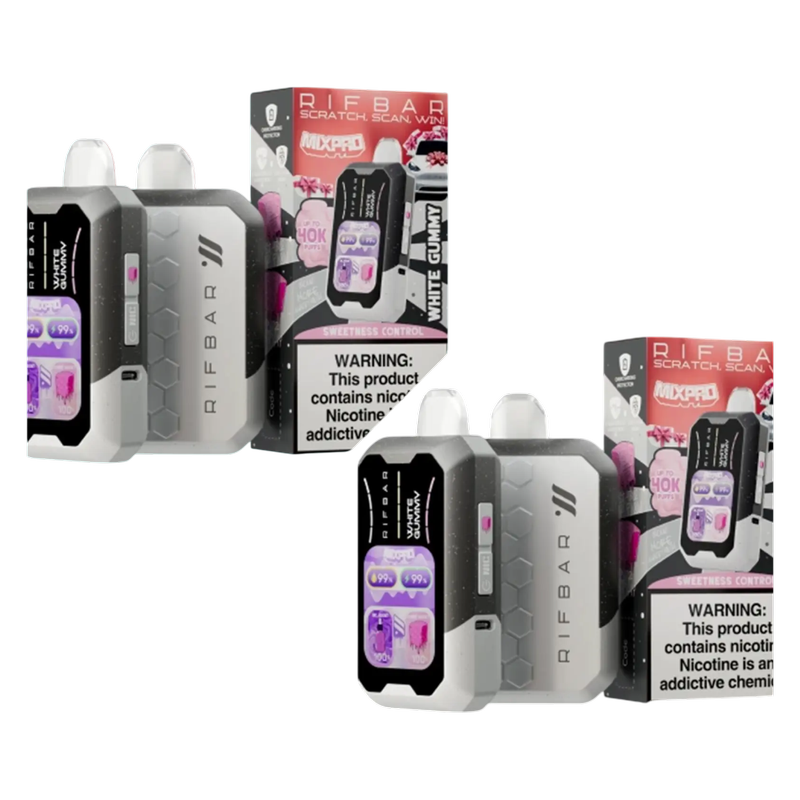 2 RifBar MixPro White Gummy Disposable Vape 40,000 Puffs