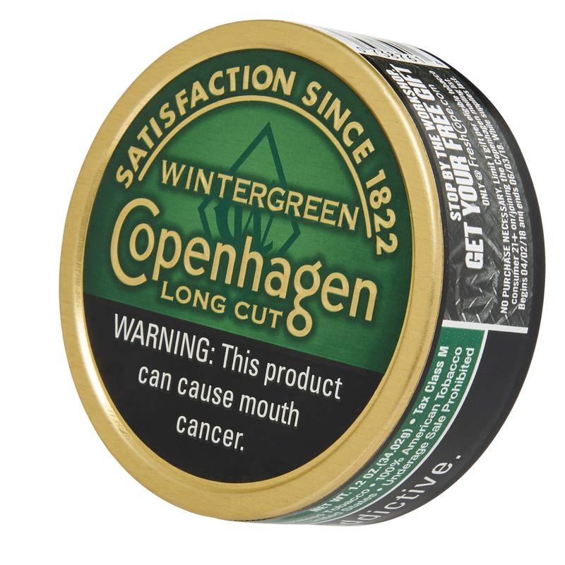 Copenhagen Wintergreen Long Cut Chewing Tobacco 1.2oz