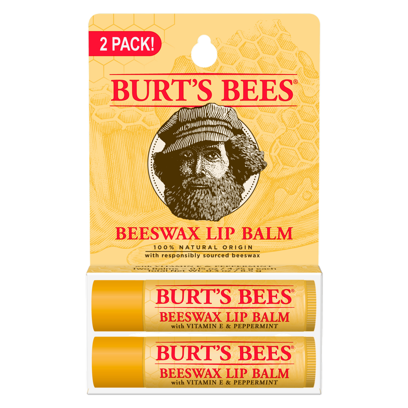 Burt's Bees Beeswax Lip Balm, 0.15oz, 2ct