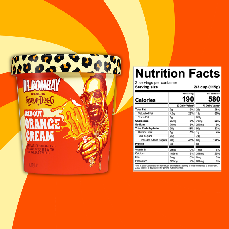 Dr. Bombay Iced Out Orange Cream Ice Cream Pint, 16 fl oz