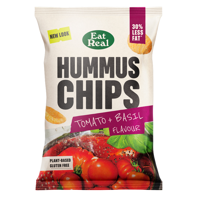Eat Real Hummus Chips Tomato & Basil, 110g